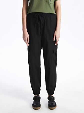 Kadın Beli Lastikli Düz Jogger Pantolon