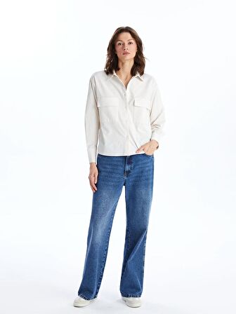 Çizgili Uzun Kollu Kadın Gömlek