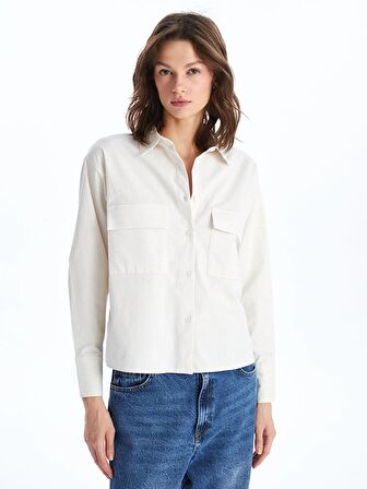 Çizgili Uzun Kollu Kadın Gömlek