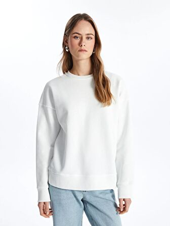 Bisiklet Yaka Oversize Kadın Sweatshirt