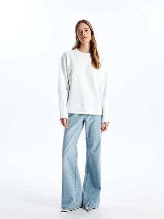 Bisiklet Yaka Oversize Kadın Sweatshirt
