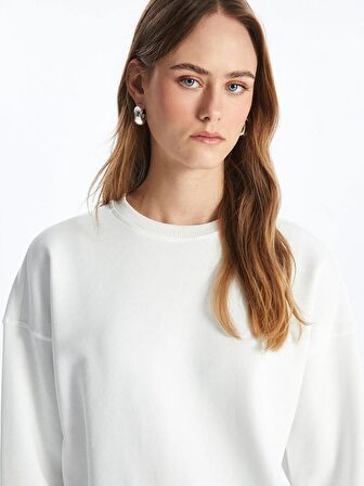 Bisiklet Yaka Oversize Kadın Sweatshirt