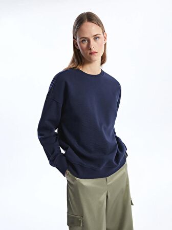 Bisiklet Yaka Oversize Kadın Sweatshirt