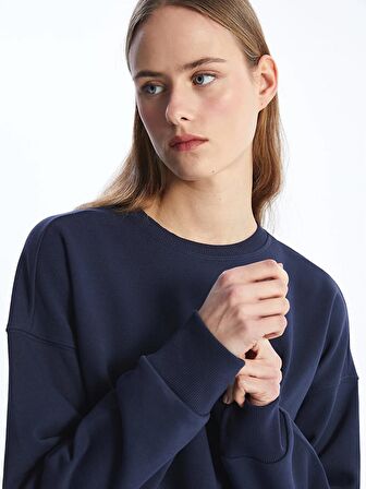 Bisiklet Yaka Oversize Kadın Sweatshirt