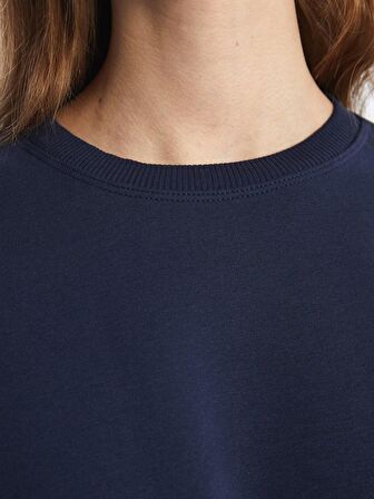 Bisiklet Yaka Oversize Kadın Sweatshirt