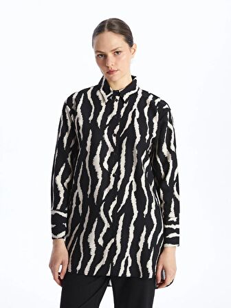 Desenli Kadın Gömlek Tunik