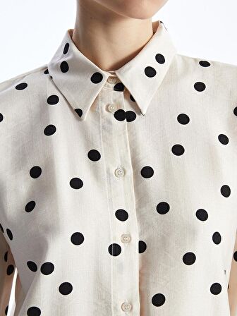 Puantiyeli Uzun Kollu Kadın Gömlek Tunik