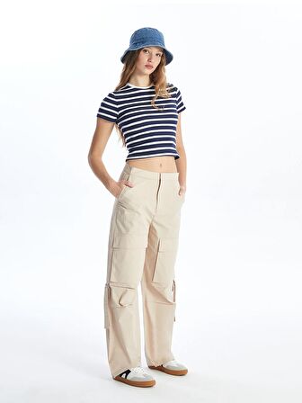 Kadın Standart Fit Düz Paraşüt Pantolon