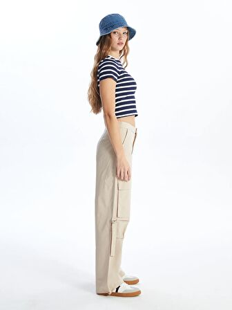 Kadın Standart Fit Düz Paraşüt Pantolon