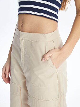 Kadın Standart Fit Düz Paraşüt Pantolon