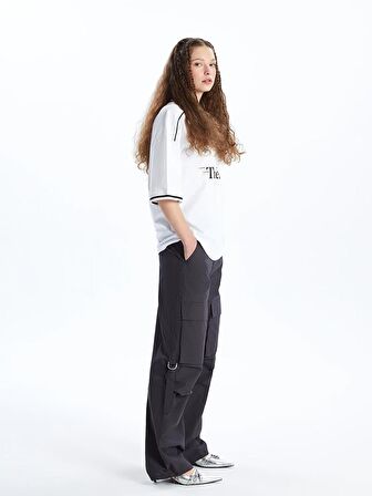 Kadın Standart Fit Düz Paraşüt Pantolon