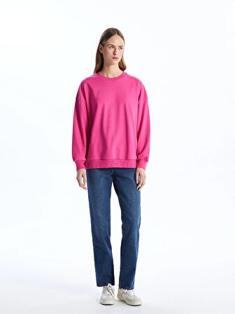 Bisiklet Yaka Oversize Kadın Sweatshirt