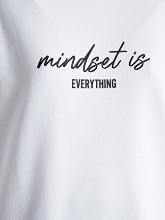 Bisiklet Yaka Baskılı Uzun Kollu Kadın Sweatshirt Tunik
