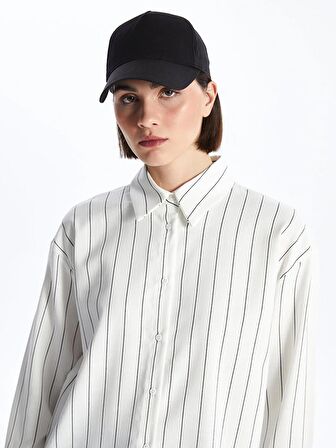 Çizgili Oversize Kadın Gömlek Tunik