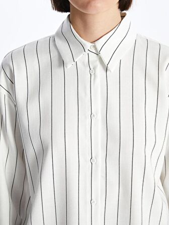 Çizgili Oversize Kadın Gömlek Tunik