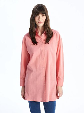 Düz Uzun Kollu Oversize Kadın Gömlek Tunik