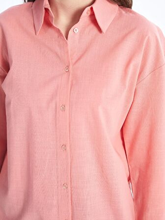 Düz Uzun Kollu Oversize Kadın Gömlek Tunik