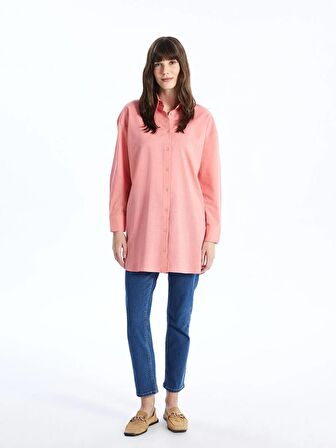 Düz Uzun Kollu Oversize Kadın Gömlek Tunik