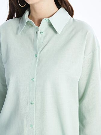 Düz Uzun Kollu Oversize Kadın Gömlek Tunik