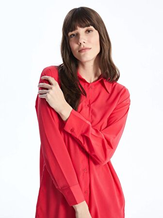 Düz Uzun Kollu Oversize Kadın Gömlek Tunik