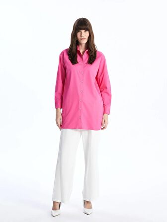 Düz Uzun Kollu Oversize Kadın Gömlek Tunik