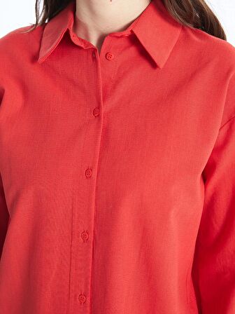 Düz Uzun Kollu Oversize Kadın Gömlek Tunik