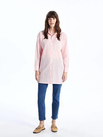 Düz Uzun Kollu Oversize Kadın Gömlek Tunik