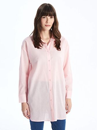 Düz Uzun Kollu Oversize Kadın Gömlek Tunik