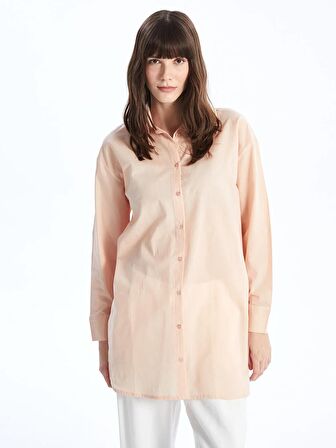 Düz Uzun Kollu Oversize Kadın Gömlek Tunik
