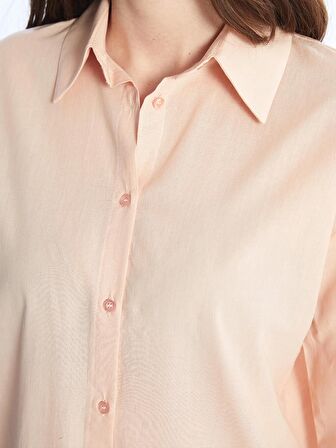 Düz Uzun Kollu Oversize Kadın Gömlek Tunik