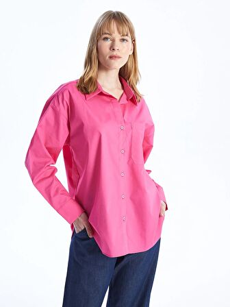 Düz Uzun Kollu Oversize Kadın Gömlek