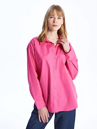 Düz Uzun Kollu Oversize Kadın Gömlek