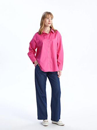 Düz Uzun Kollu Oversize Kadın Gömlek