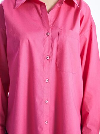 Düz Uzun Kollu Oversize Kadın Gömlek