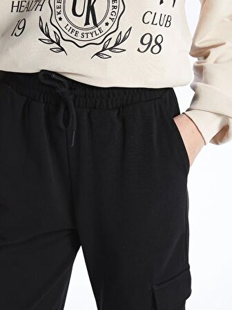 Kadın Beli Lastikli Düz Jogger Eşofman Altı
