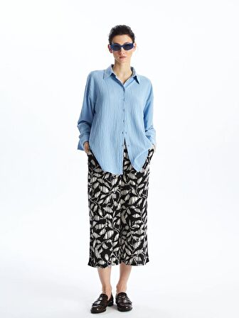 Düz Uzun Kollu Oversize Kadın Gömlek