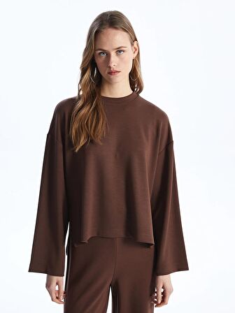 Bisiklet Yaka Oversize Kadın Sweatshirt