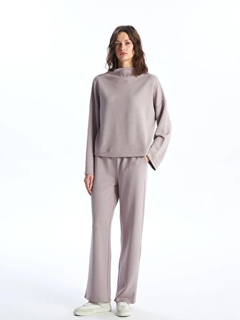 Dik Yaka Oversize Kadın Sweatshirt
