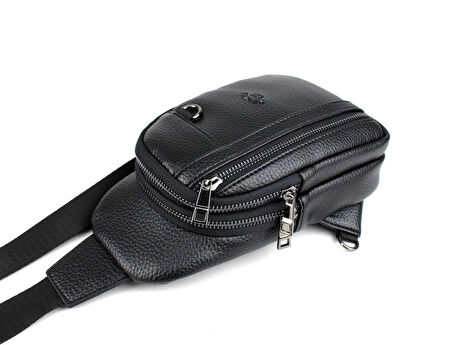 Erkek Siyah Çift Kol Çapraz Omuz Çantası Body Bag Çanta Günlük Çanta