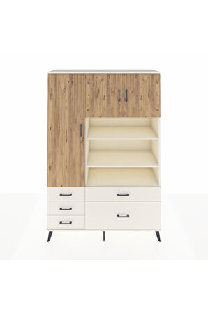 Hyperion Dolap 9 Raflı 5 Çekmeceli 3 Kapaklı 132x44x195 Aytaşı-Çam/Aytaşı