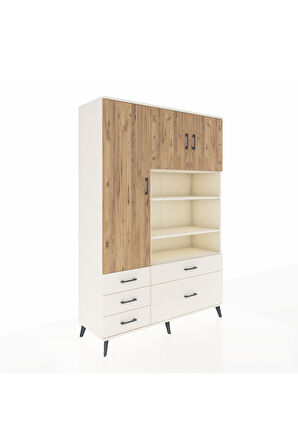 Hyperion Dolap 9 Raflı 5 Çekmeceli 3 Kapaklı 132x44x195 Aytaşı-Çam/Aytaşı