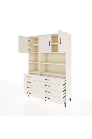Hyperion Dolap 8 Raflı 8 Çekmeceli 3 Kapaklı 132x44x195 Aytaşı-Aytaşı/Aytaşı