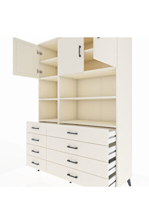 Hyperion Dolap 8 Raflı 8 Çekmeceli 3 Kapaklı 132x44x195 Aytaşı-Aytaşı/Aytaşı