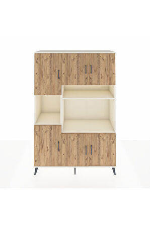 Hyperion Dolap 9 Raflı 6 Kapaklı 132x44x195 Aytaşı-Çam/Aytaşı