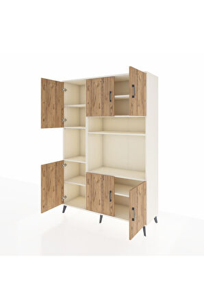 Hyperion Dolap 9 Raflı 6 Kapaklı 132x44x195 Aytaşı-Çam/Aytaşı