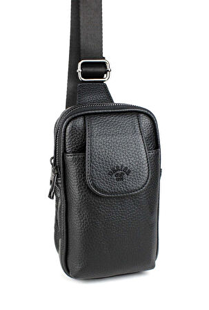 Erkek Siyah Omuz Çantası Göğüs Çantası Body Bag Çanta