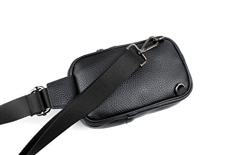 Erkek Siyah Omuz Çantası Göğüs Çantası Body Bag Çanta