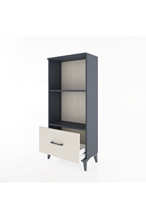 Hyperion Dolap 2 Raflı Tek Çekmeceli 60x44x134 Antrasit-Aytaşı