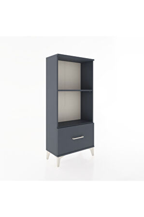 Hyperion Dolap 2 Raflı Tek Çekmeceli 60x44x134 Antrasit-Antrasit