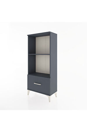 Hyperion Dolap 2 Raflı Tek Çekmeceli 60x44x134 Antrasit-Antrasit